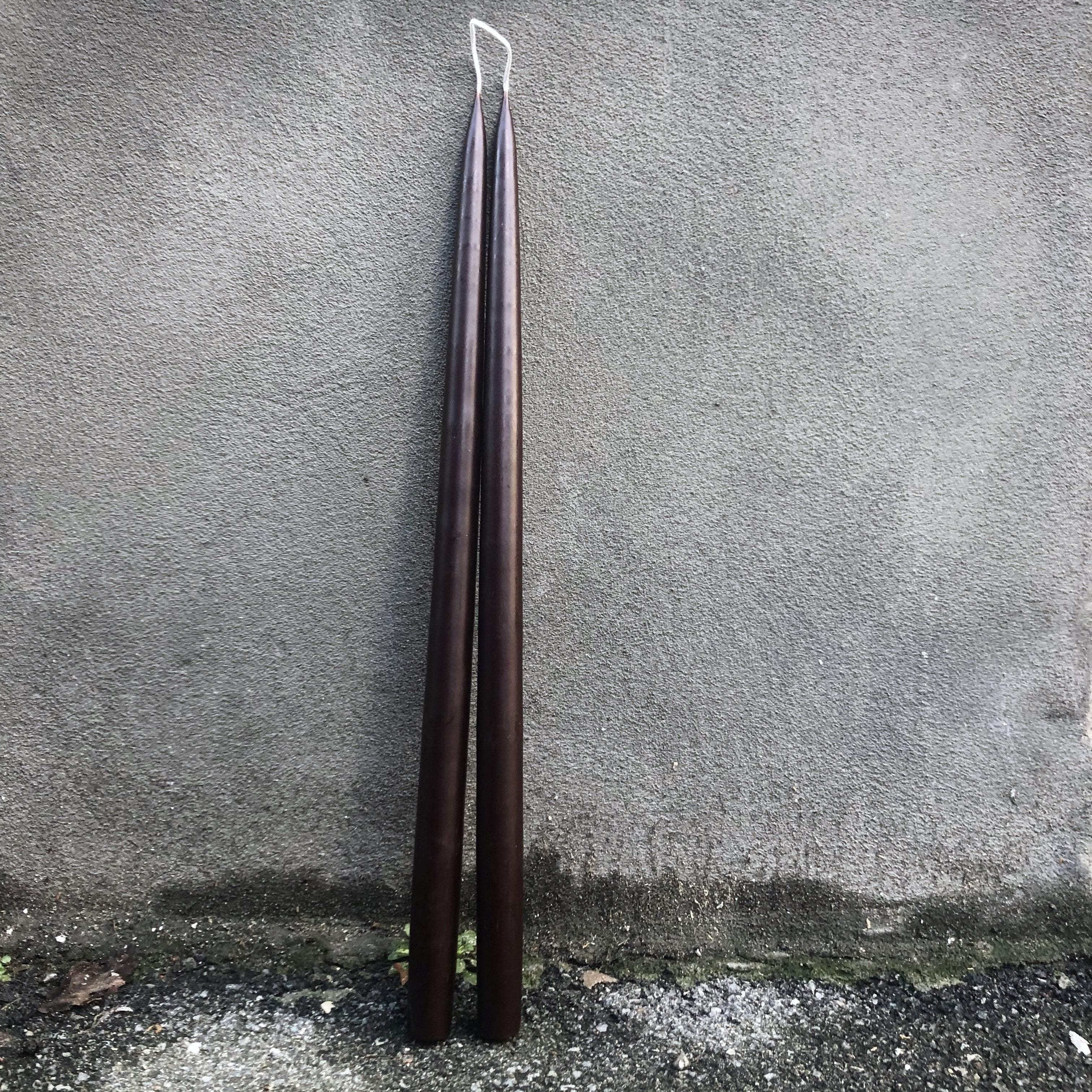 Hånddyppede kronelys • 45 cm • Mørkebrun - Image 2