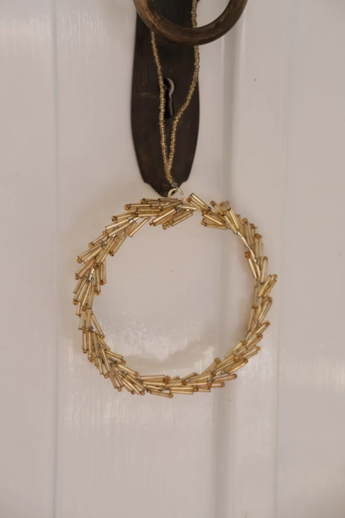 Julepynt • Dekoration • Guld Perle Krans • 12cm