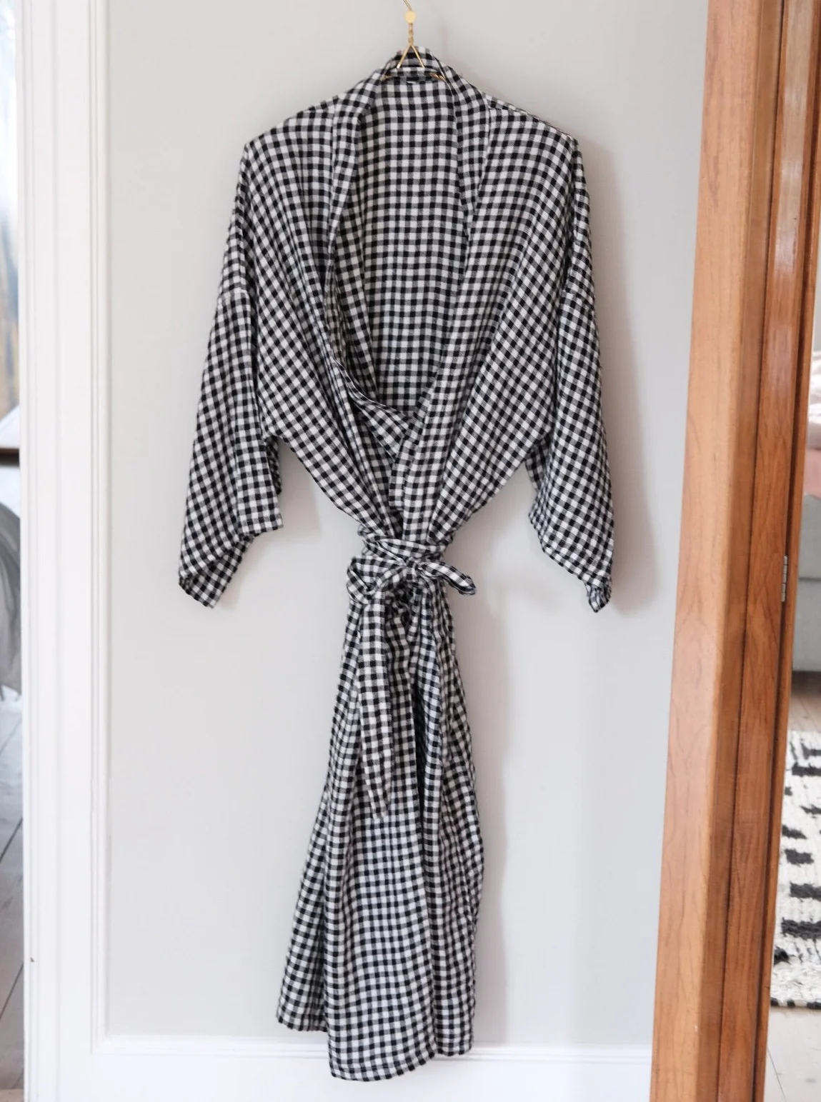 Kimono • XL • Nouveau Vichy Noir • Sort Hvide Tern - Image 2